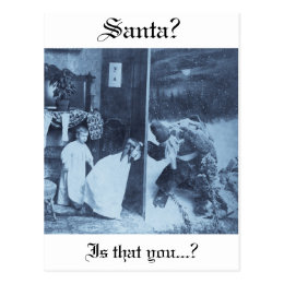 Santa?  Is that you? Vintage Victorian Christmas Postcard