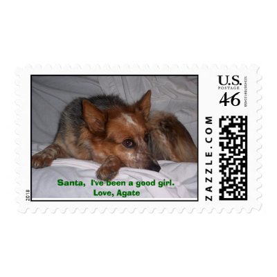 Santa, I've been a good girl. Love, Agate Postage
