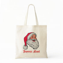 Santa Joyeux Noel Canvas Bags
