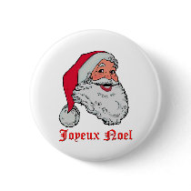 Santa Joyeux Noel Button