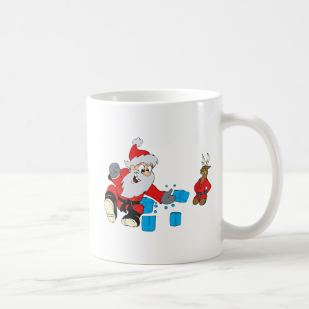 santa karate chipping ice coffee mugs