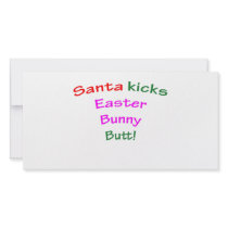 Santa Kicks Easter Bunny Butt! photo cards by omgoshitschristmas Santa Kicks Easter Bunny Butt! photo cards