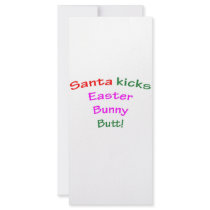 Santa Kicks Easter Bunny Butt! rack cards by omgoshitschristmas Santa Kicks Easter Bunny Butt! rack cards