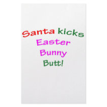 Santa Kicks Easter Bunny Butt! stationery