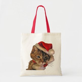 Santa Kitty Canvas Bag