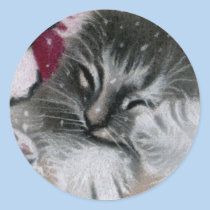Santa Kitty Christmas Sticker stickers