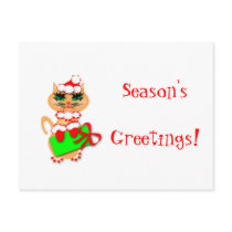 Santa Kitty Design Products Post Card
