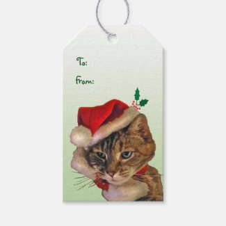 Santa Kitty Gift Tags