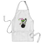 Santa Kitty Green Apron aprons