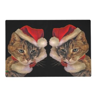 Santa Kitty Laminated Placemat