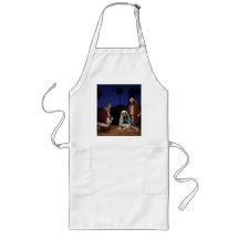 Santa Kneeling at Nativity Apron