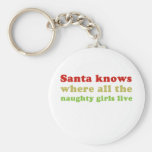 Santa knows all the naughty girls key chains