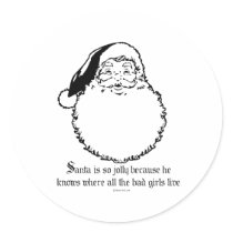 Santa knows where all the bad girls live stickers