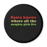 Santa knows where all the naughty girls live magnets