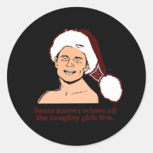 Santa knows where the girls live stickers