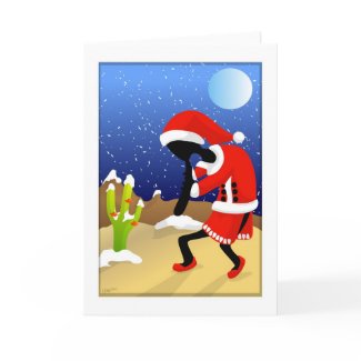 Santa Kokopelli Desert Christmas Card