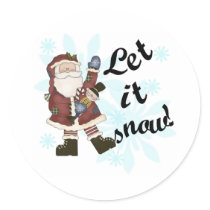 Santa Let it Snow Stickers