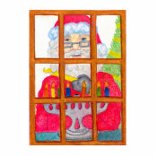 Santa Lighting Menorah Ornament photosculpture