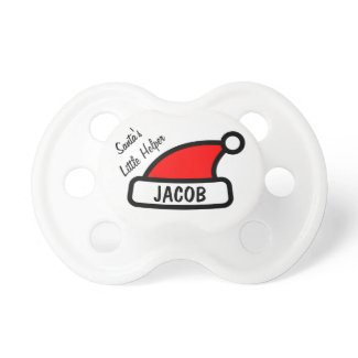 Santa Little Helper baby name pacifier | Christmas