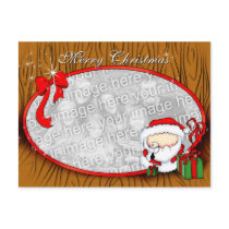 Santa looking postcard template