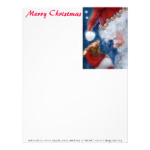 Santa Loves Animals Christmas stationery Customized Letterhead