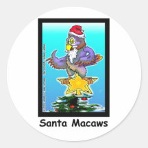 Santa Macaws Funny Christmas Gifts & Tees Stickers