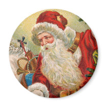 Santa Magnet for the Holiday Season - Round
