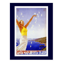 "Santa Margherita, Liguria Vintage Travel Poster Post Cards