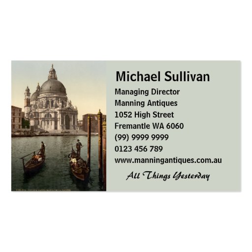 Santa Maria della Salute I, Venice, Italy Business Card Templates (front side)