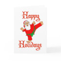Santa Martial Artist Karate Christmas Holidays cards