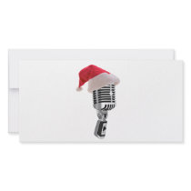 santa microphone custom photo card