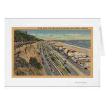 Santa Monica, CA - Beach Scene Along Palisades Greeting Cards