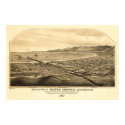 Santa Monica CA Panoramic Bird's Eye View posters