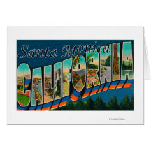 Santa Monica, California - Large Letter Scenes Greeting Cards