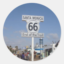 Santa Monica, California - RT 66 Stickers