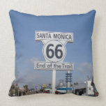 Santa Monica, California - RT 66 Throw Pillow