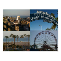 Santa Monica Collage Postcard