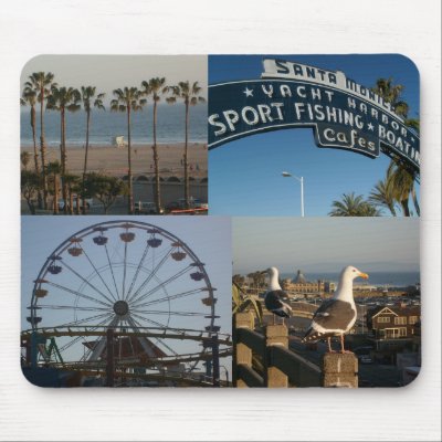 Santa Monica Pier Collage Mousepad by TravelPhotos