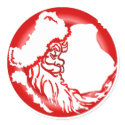 Santa Moon Red Sticker