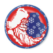 Santa Moon Snowy Magnet by Jaenne Santa Moon Snowy Magnet