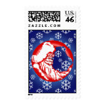 Santa Moon Snowy Postage