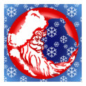 Santa Moon Snowy Print