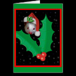 Santa mouse and holly cards