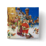 SANTA &amp; MRS. CLAUS AT THE NORTH POLE CASTLE BUTTON