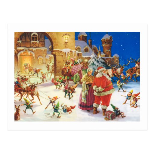 Santa And Mrs Claus At The North Pole Postcard Zazzle 0169
