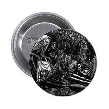 Santa Muerte and the Soldier c. 1951 Mexico Pinback Buttons