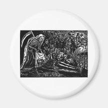 Santa Muerte and the Soldier c. 1951 Mexico Magnet