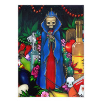 artsprojekt, art, fantasy, eye, eyes, santa muerte, santa, muerte, saint, day of the dead, day, dead, dia de los muertos, dia, los, muertos, santeria, voodoo, halloween, death, grim reaper, skeleton, skeletons, skull, skulls, altar, mexico, mexican, latina, latin, latino, hispanic, goddess, virgin, mary, incense, tobacco, tequila, flower, florida water, Invitation med brugerdefineret grafisk design