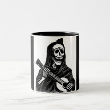 Santa Muerte (Mexican Grim Reaper) Playing Guitar Coffee Mug