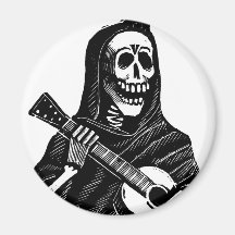 Santa Muerte with Guitar circa early 1900s Magnet